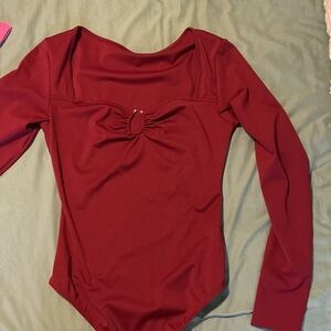 Red Long Sleeve Bodysuit